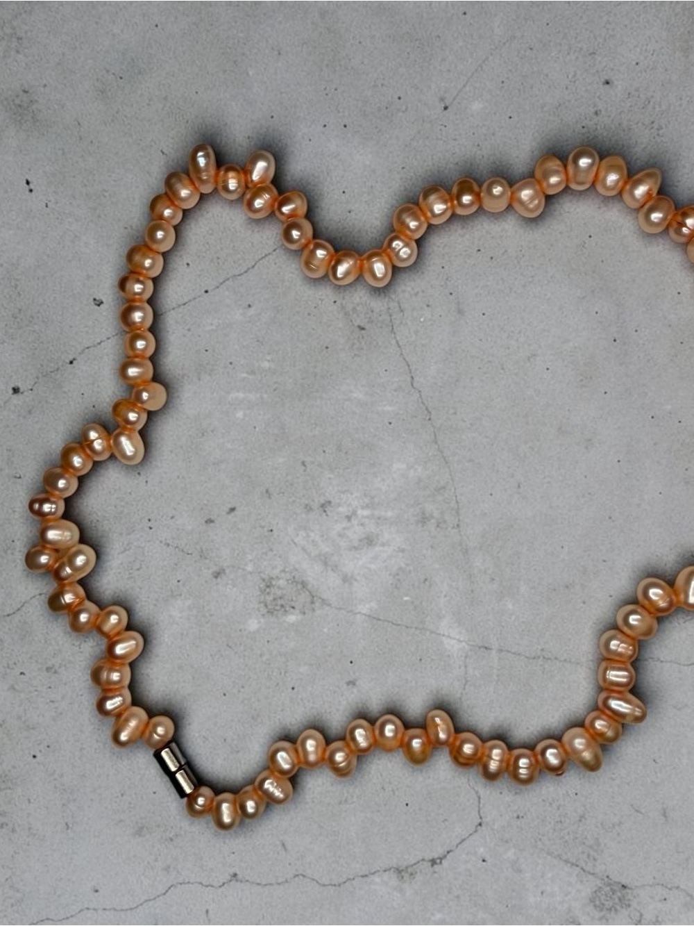 Freshwater Pearl Necklace in Champagne Peach - Elegant Women’s Jewelry